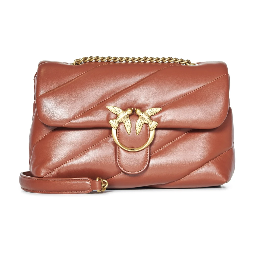 Pinko Women's Brown Rust Shoulder Bag Maxi Oblique Quilting