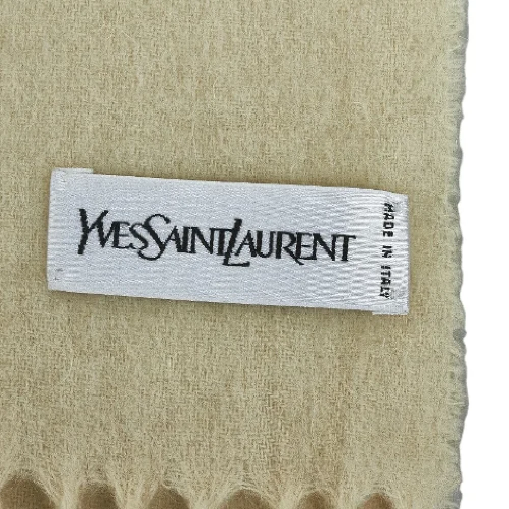 Yves Saint Laurent Vintage Pre-owned Cotton scarves White Dames