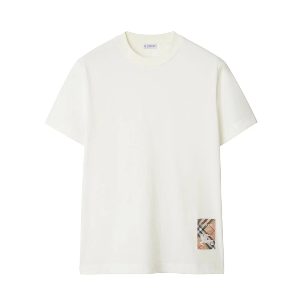 Burberry Wit Geruit Jersey T-shirt White Heren