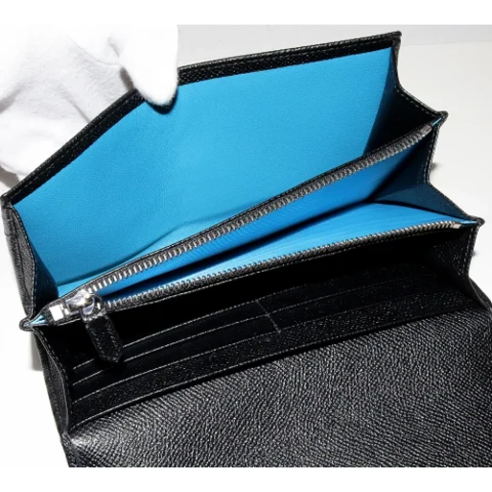 Bvlgari Vintage Pre-owned Leather wallets Black Dames