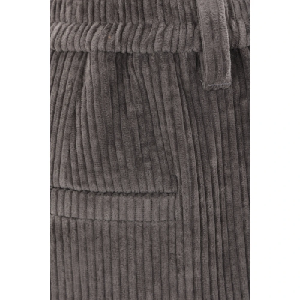 BRUNELLO CUCINELLI Baggy Crop Velvet Broek Gray Dames