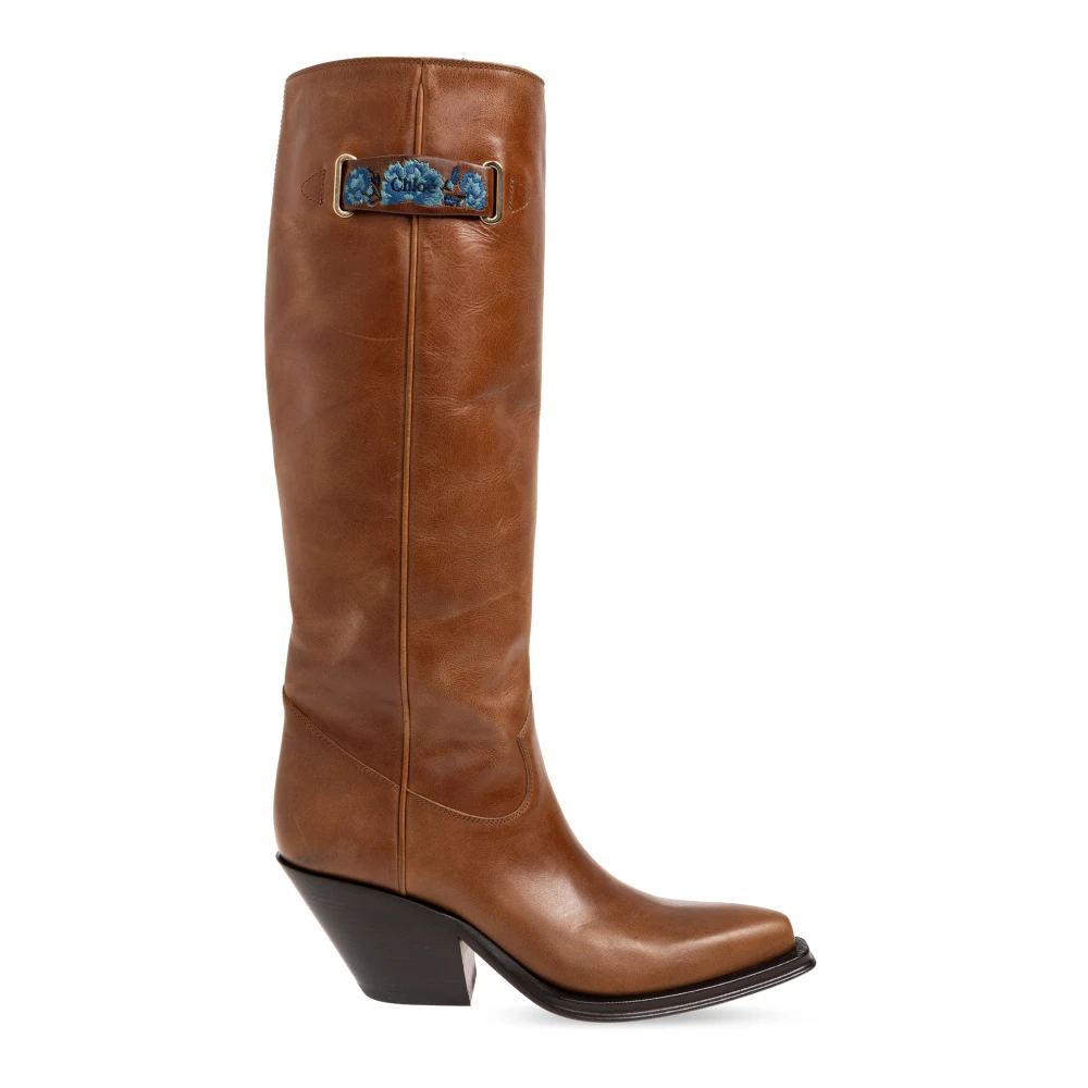 Chloé , Cowboy & Biker Boots, Female, Brown, 5 Uk, Azelan Leather Cowboy Boots