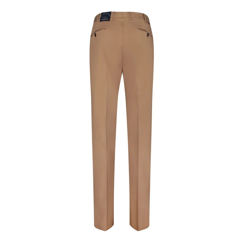 Incotex Elegante Katoenen Broek Beige Heren