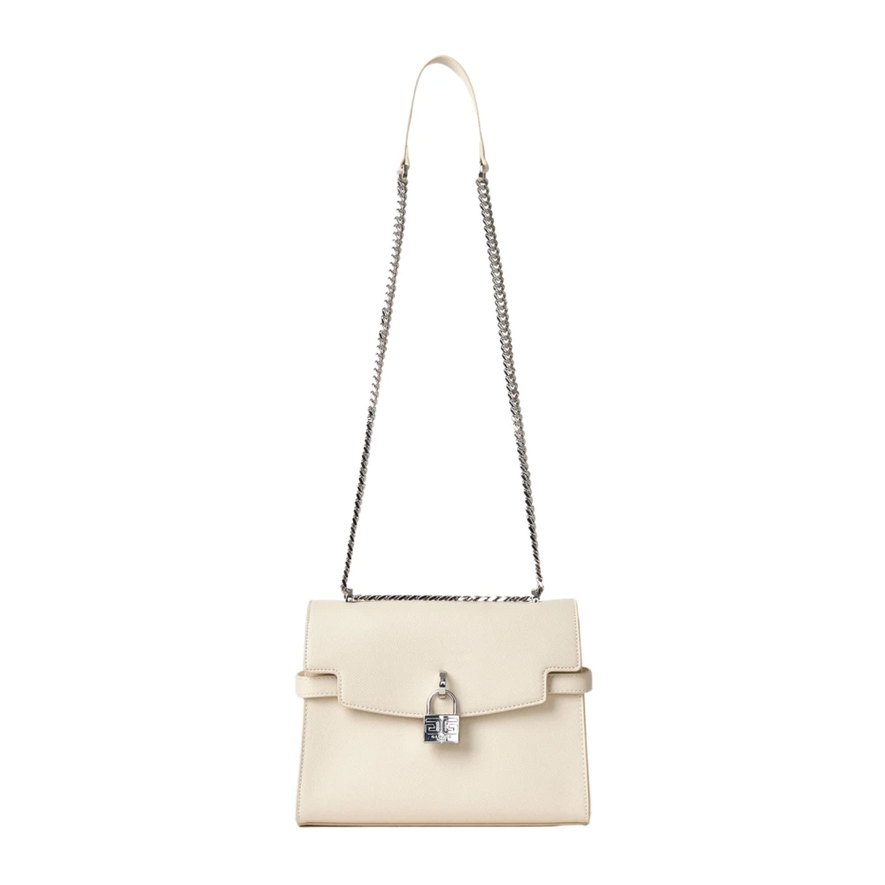 Gaëlle Paris Women's Beige Smooth Eco-Leather Lock Shoulder Bag