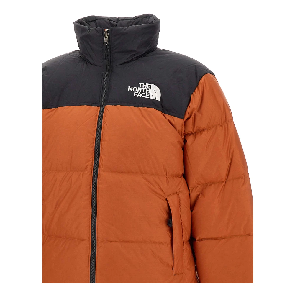 The North Face Retro Nuptse Donsjack Roest Zwart Orange Heren