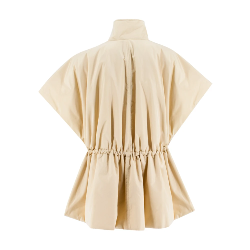 Fabiana Filippi Oversized Cape Jacket met Taille Gathering Beige Dames