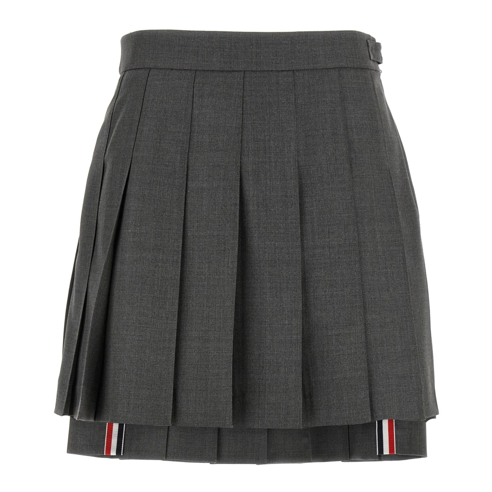 Thom Browne Women's Gray Wool Pleated Mini Skirt - Short Skirts - Xs - Skirts