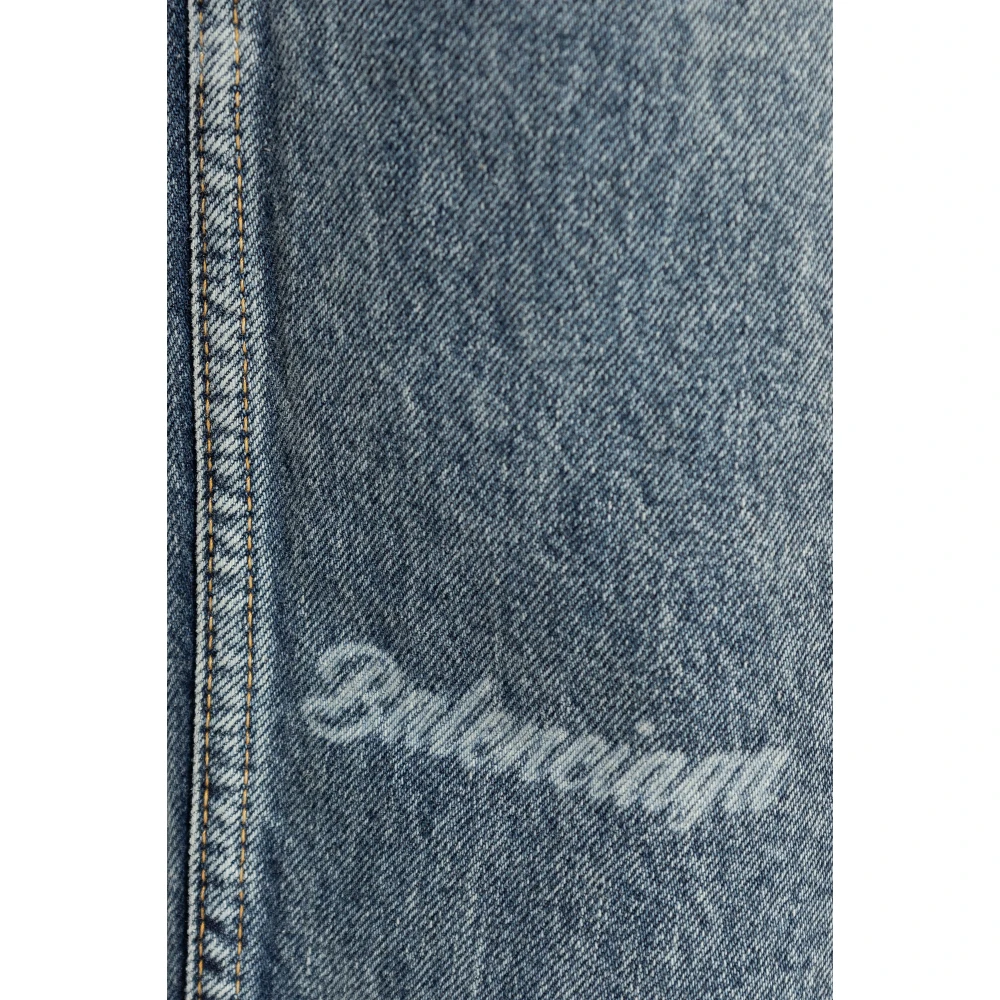Balenciaga Jeans met logo Blue Dames