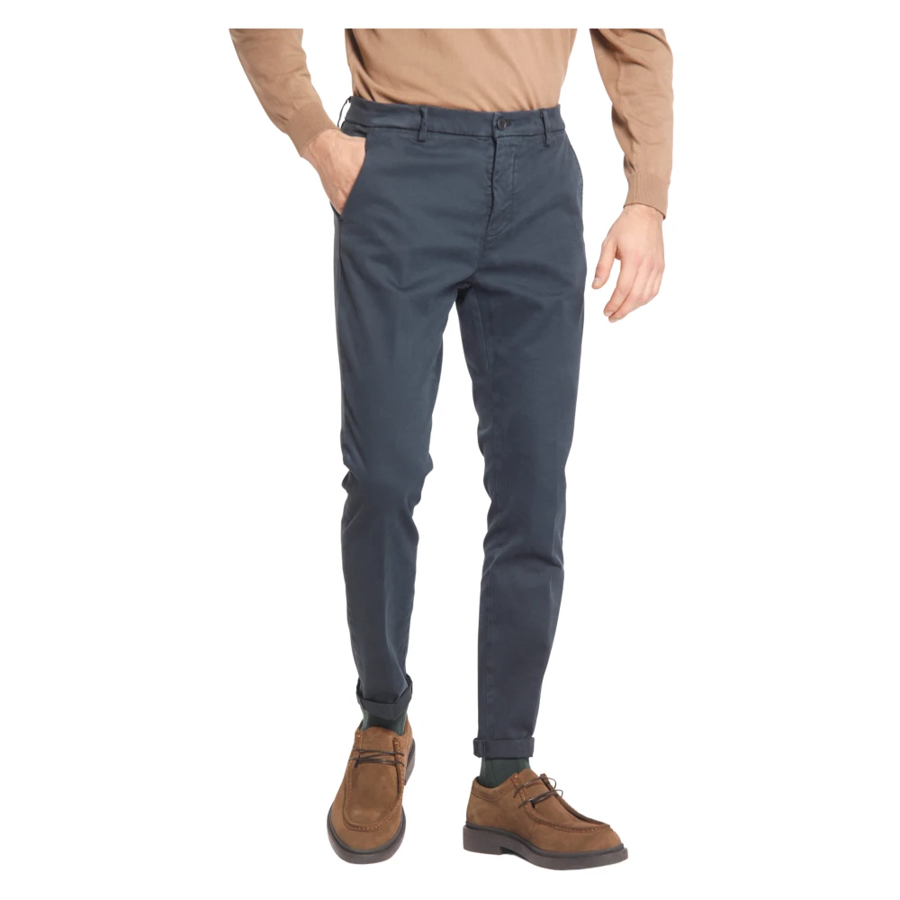 Mason's Navy Blue Carrot Fit Chinos Blue Heren