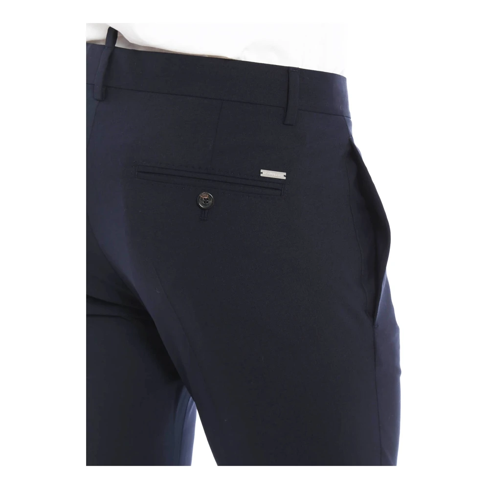 Dsquared2 Klassieke wollen broek met logodetail Blue Heren
