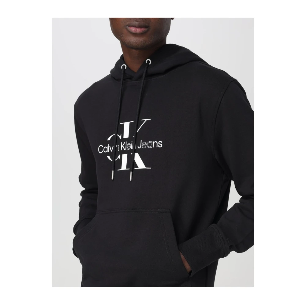 Calvin Klein Logo Print Hoodie Zwart Black Heren