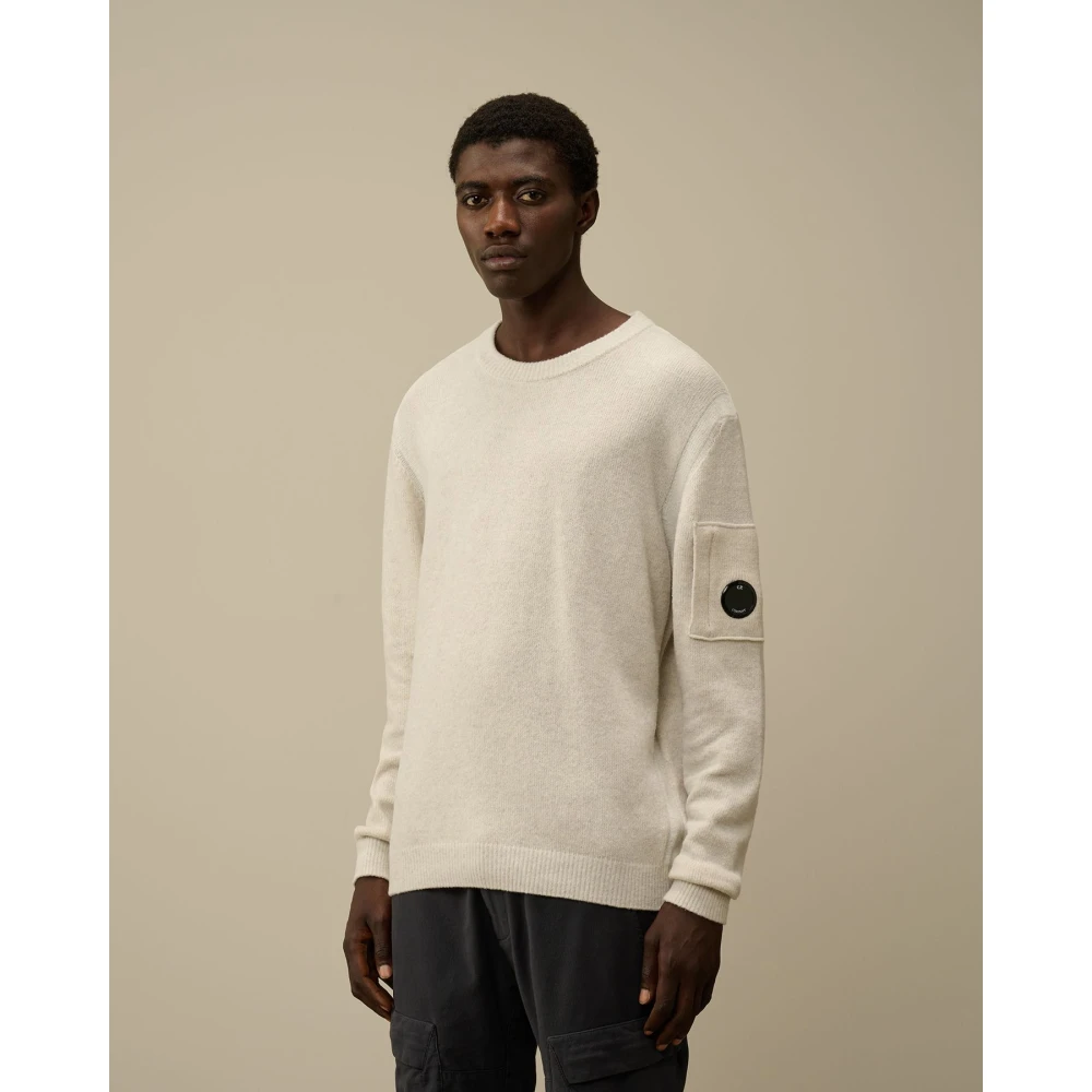 C.P. Company Vanisè Fleece Gebreide Crewneck Sweater Gray Heren