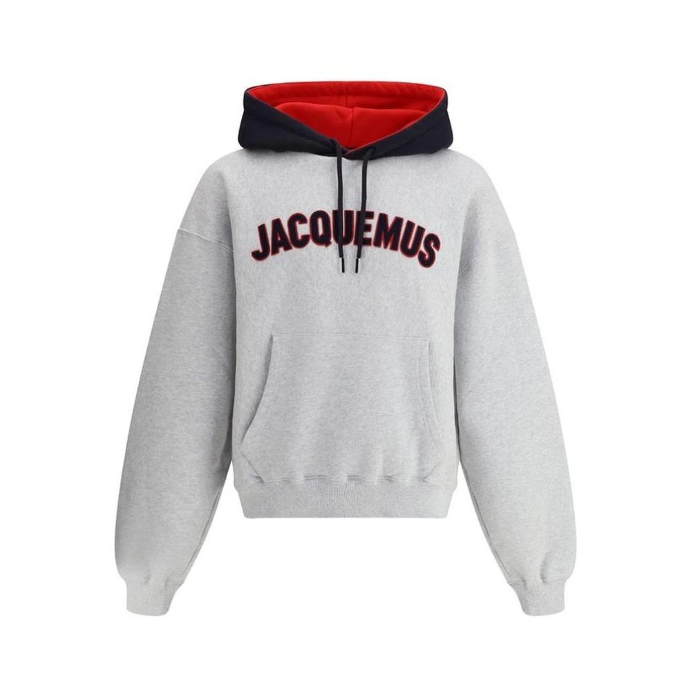 Jacquemus Grijs Melange Baseball Hoodie Gray Heren