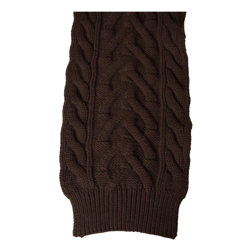 Dolce & Gabbana Luxe Cashmere Gebreide Nek Wrap Sjaal Brown Dames