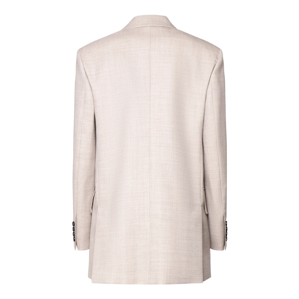 Max Mara Beige Wol Blazer Italië Ambacht Beige Dames