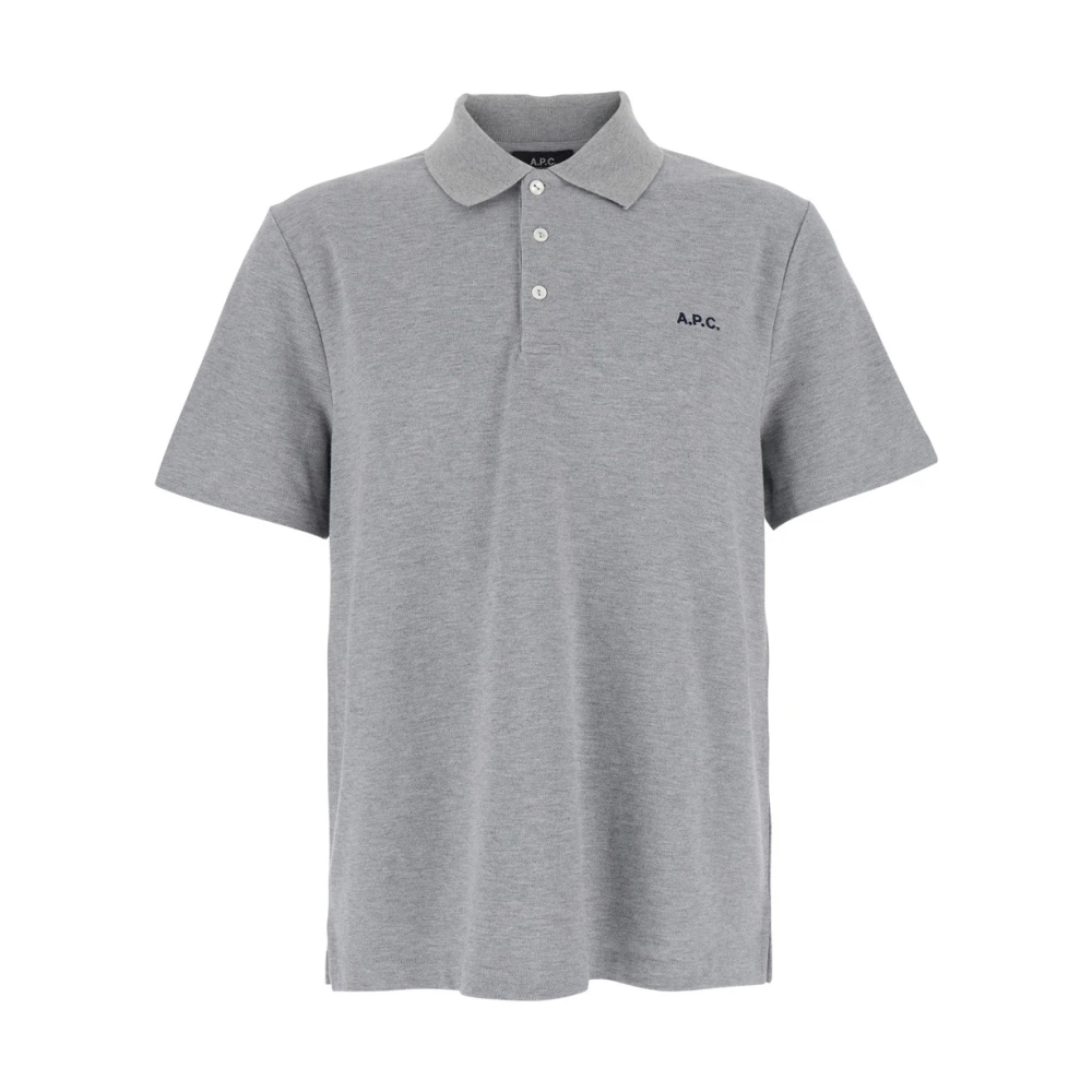 A.p.c. Grijze Polo Shirt met Geborduurd Logo Gray Heren