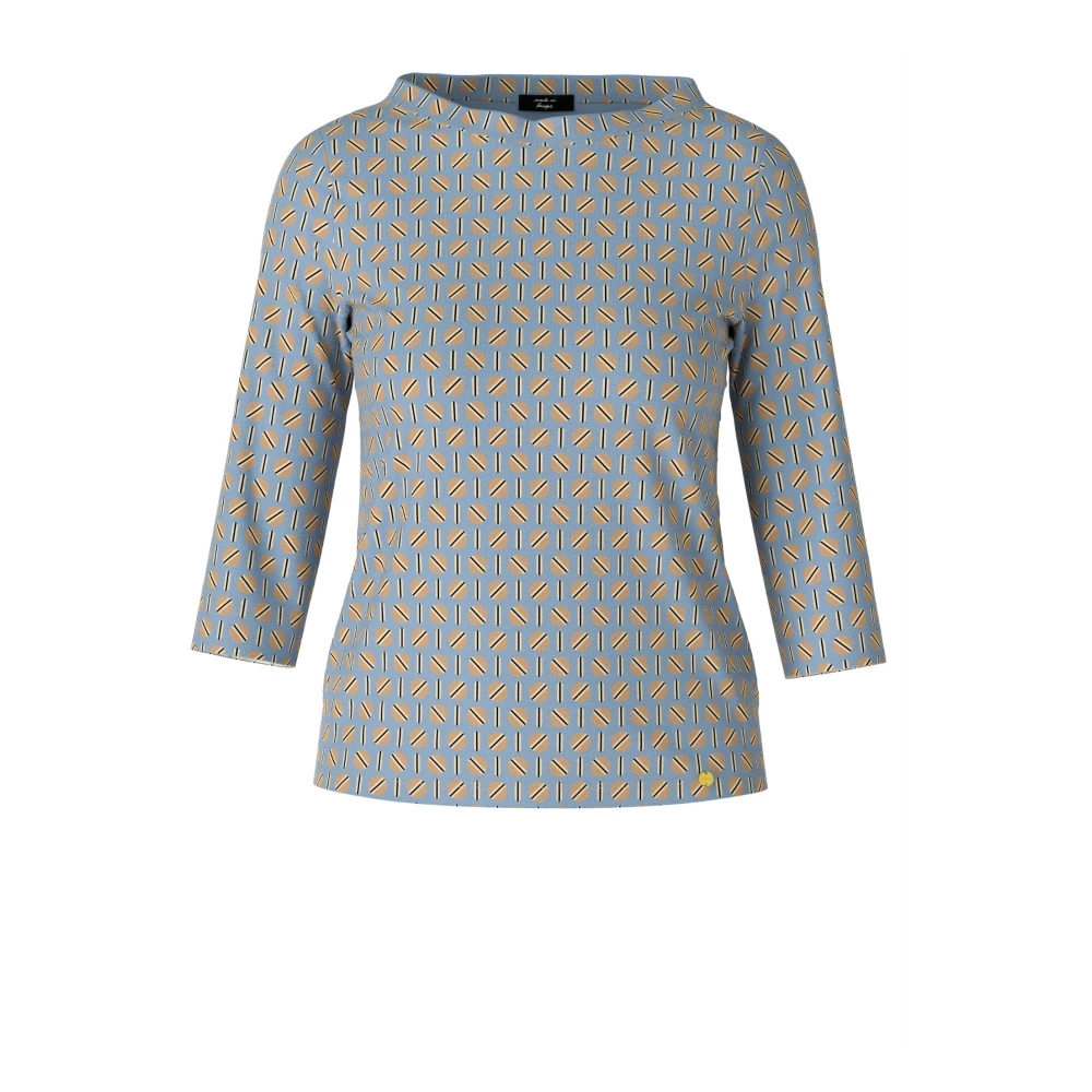 Marc Cain Veelzijdige en stijlvolle blouse met driekwart mouwen Blue Dames