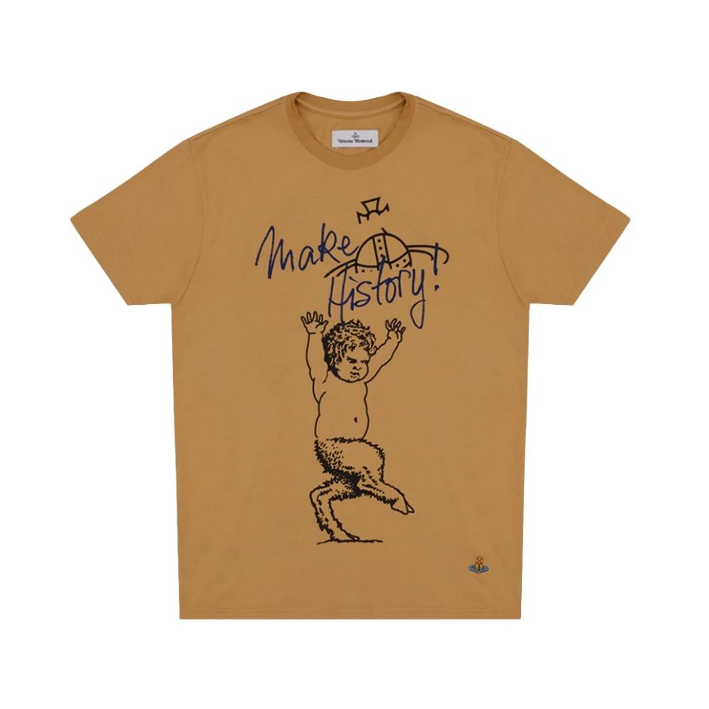 Vivienne Westwood Vrouw Beige Tops Dames, L, Katoen, Fawn Classic T-Shirt