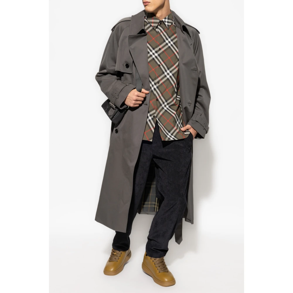 Burberry Katoenen trenchcoat Gray Heren