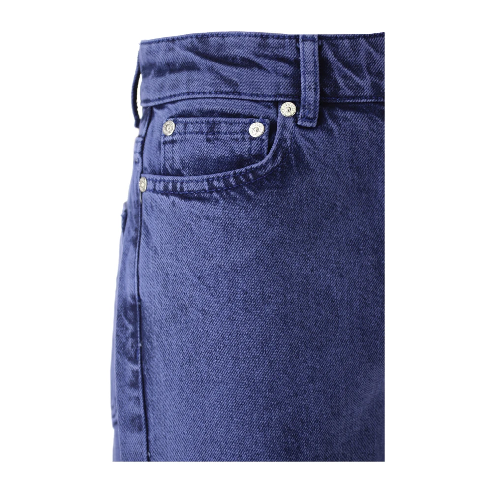 Moschino Blauwe Flare Jeans Met Rafelrand Blue Dames