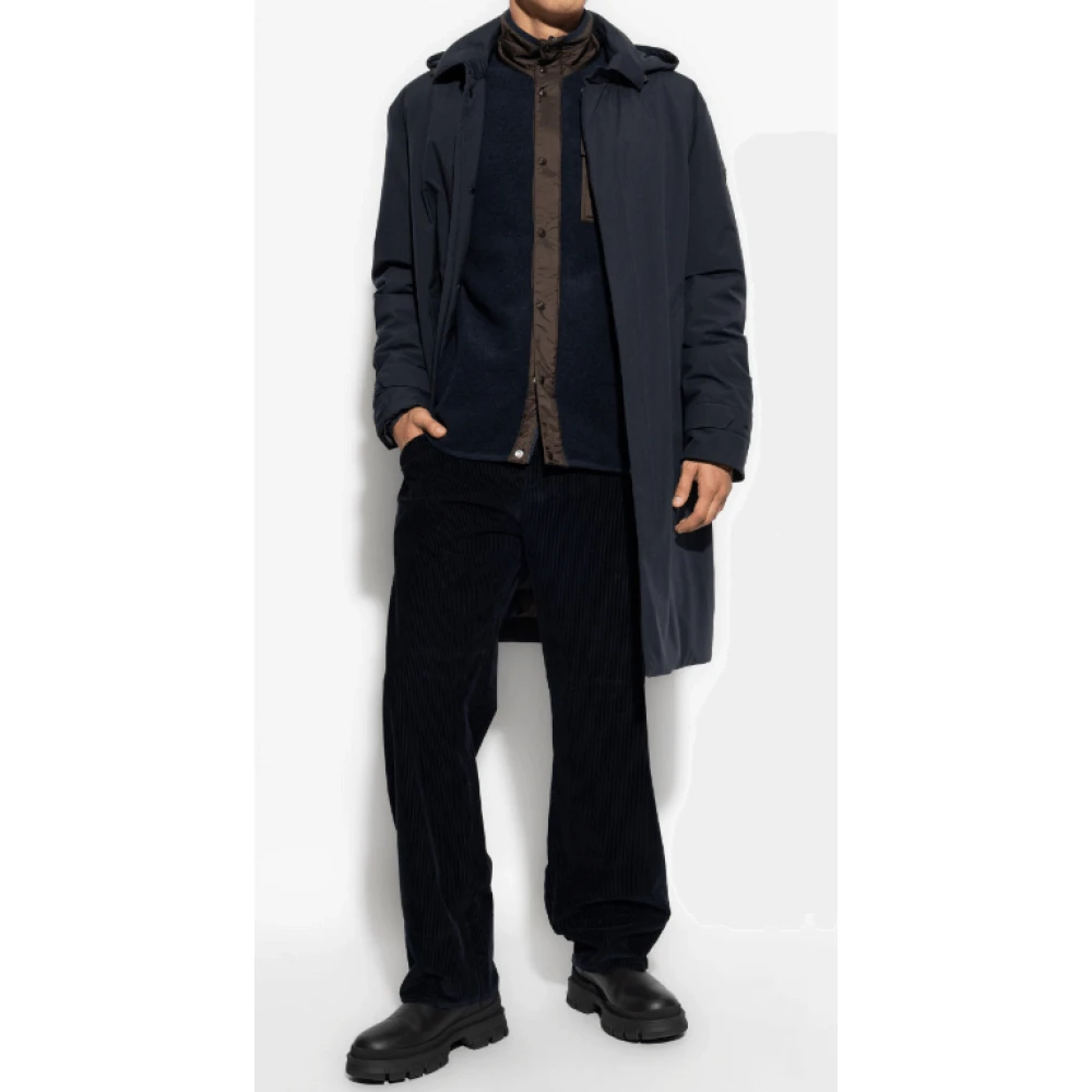 Moncler Blauwe Corduroy Broek met Geribbelde Details Blue Heren