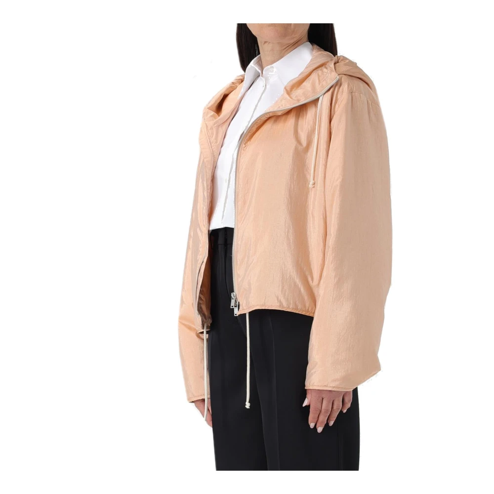Jil Sander Zijden Zip-Up Hoodie Jas Pink Dames