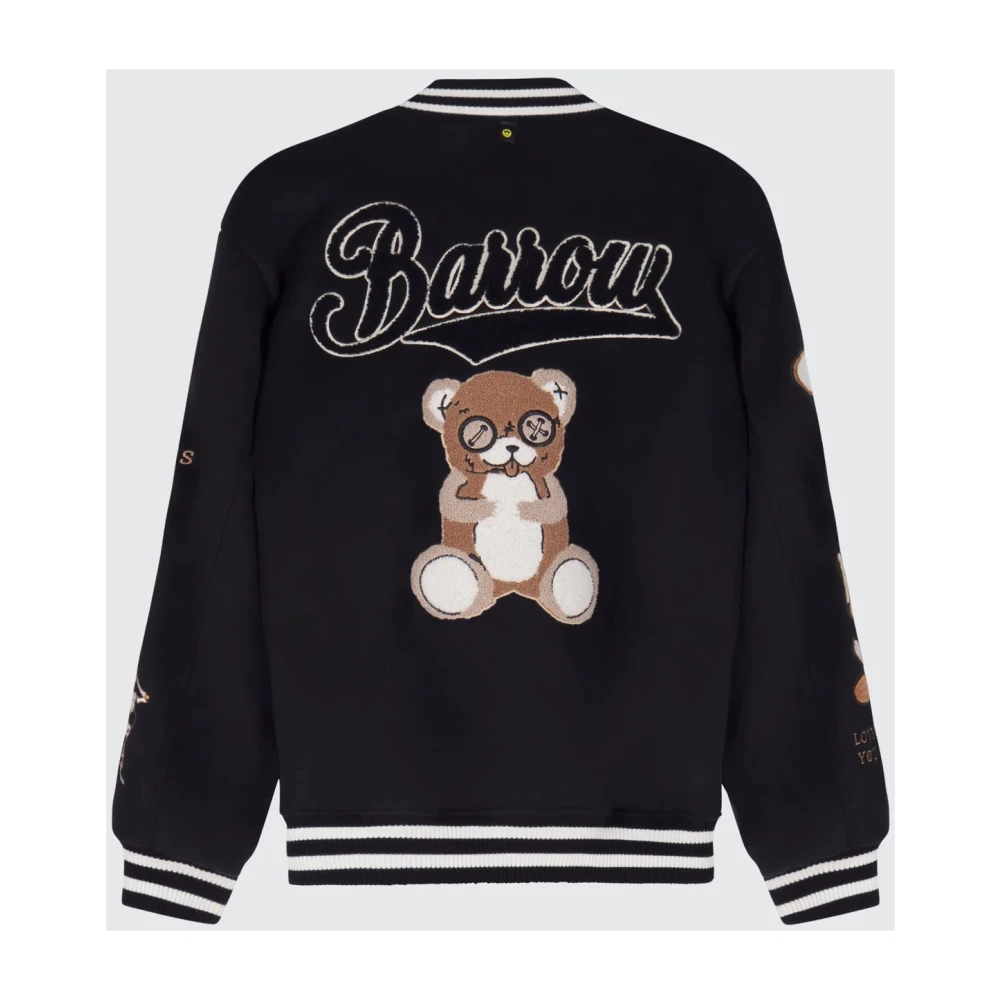 Barrow Teddy Print College Jacket Black Heren