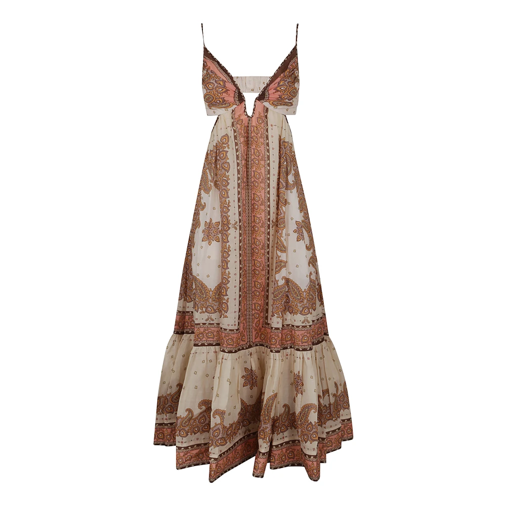 Zimmermann Paisley Plunge Maxi Jurk Multicolor Dames