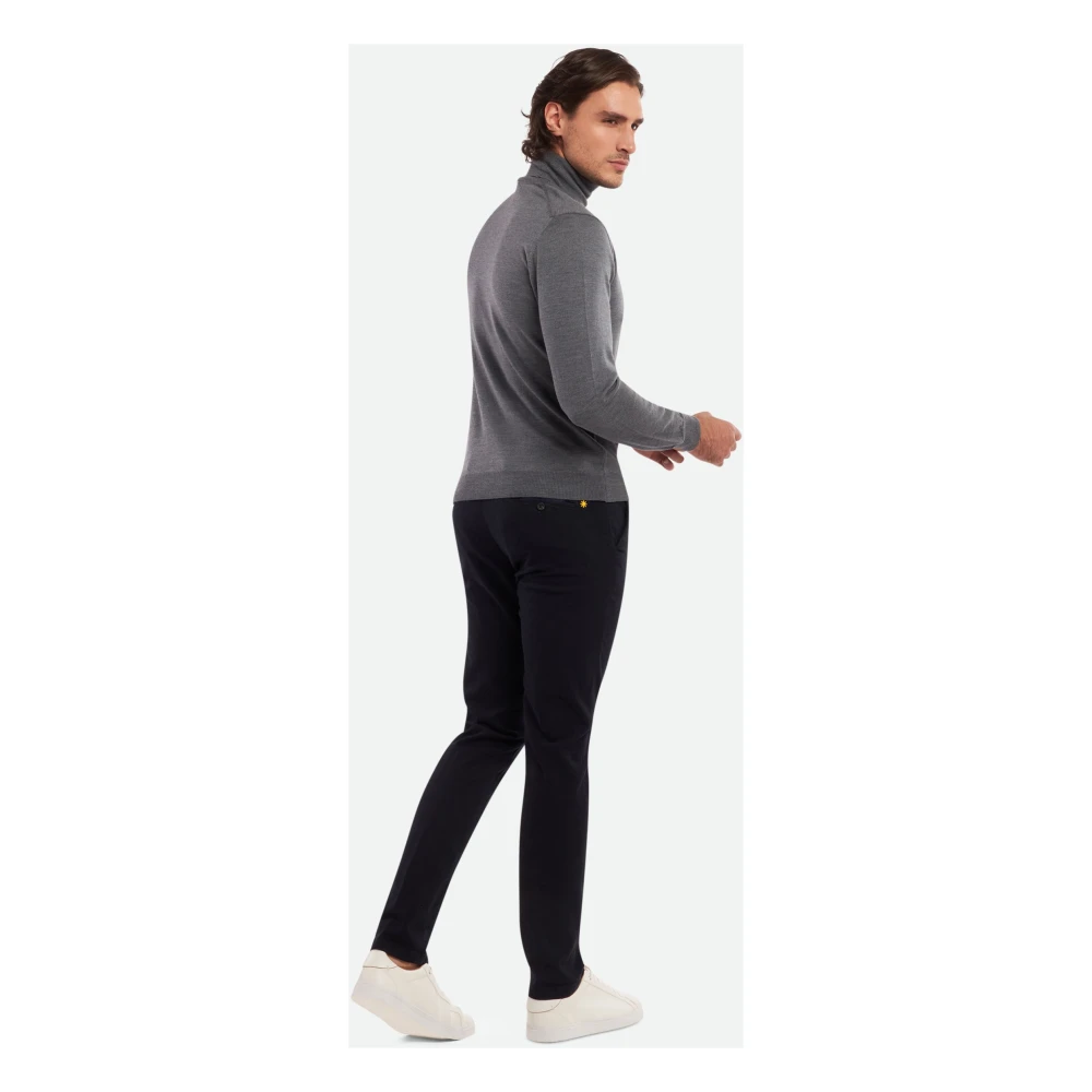 Manuel Ritz Navy Chino Broek met Slim Fit en Merkdetail Blue Heren