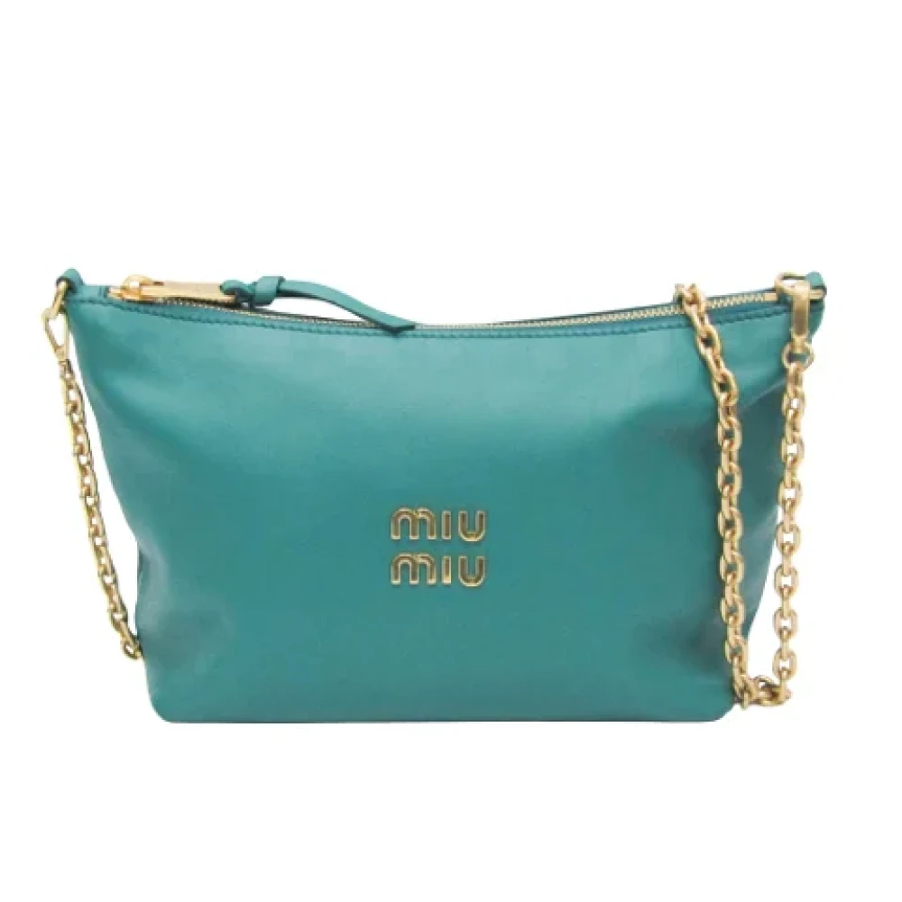 Miu Pre-owned Leather shoulder-bags Green Dames