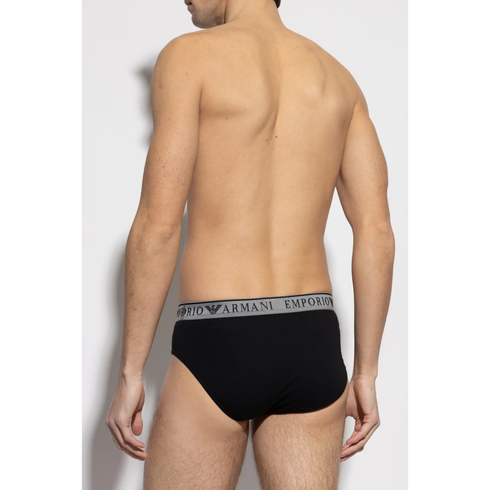 Emporio Armani Twee-pack slips Black Heren