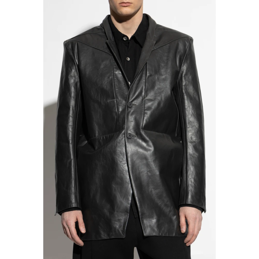 Rick Owens Leren jas Lido Black Heren