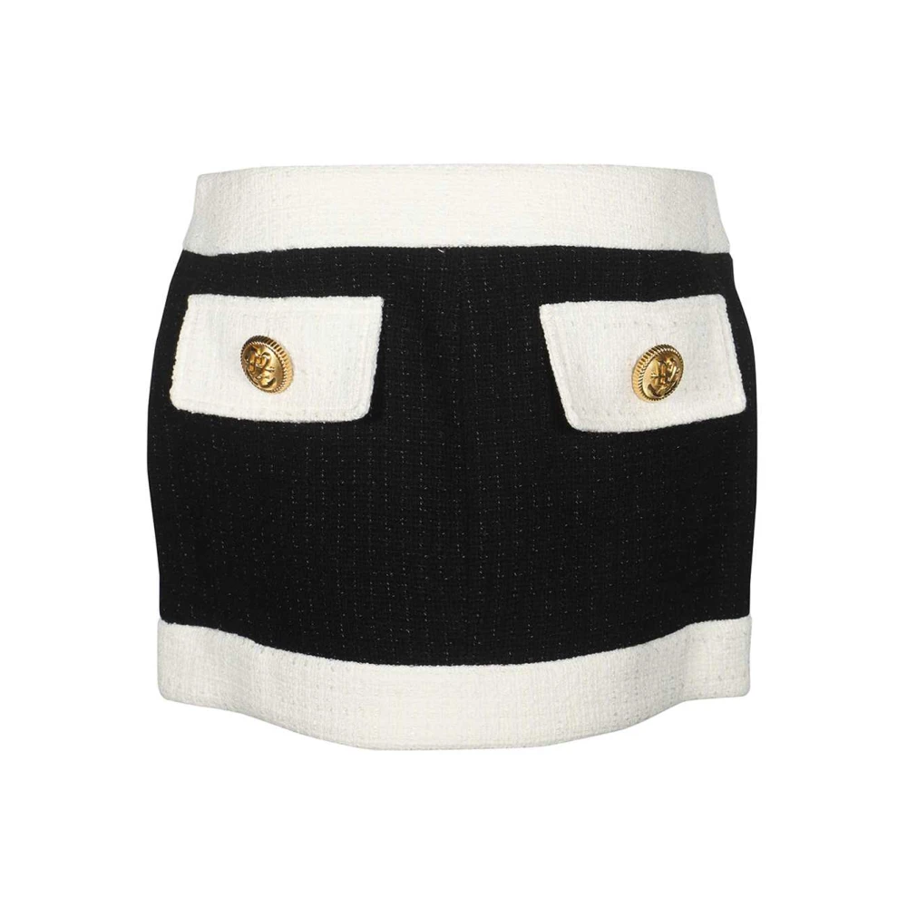 Dsquared2 Gebreide Mini-Rok met Knopen Black Dames