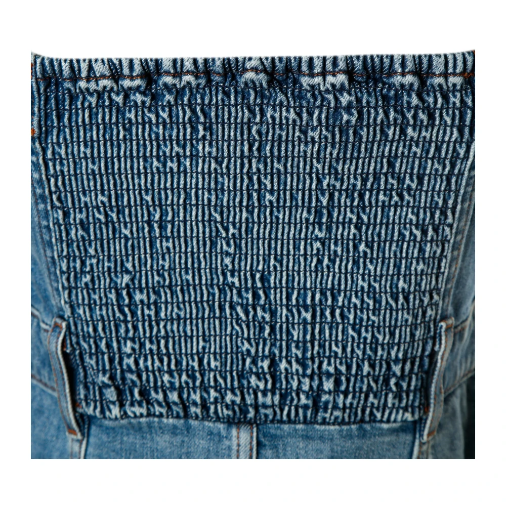 Levi's Denim Bustier Jurk met Korset Design Blue Dames