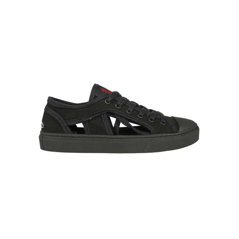 Vivienne Westwood Katoenen Canvas Sneakers Ronde Neus Heren Schoenen Zwart