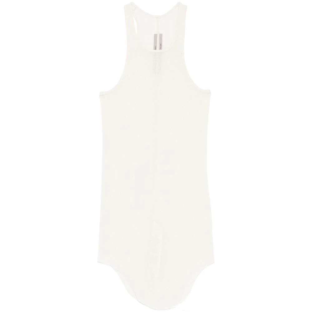 Rick Owens Ecru Mouwloze Top met Scoop Neck White Dames