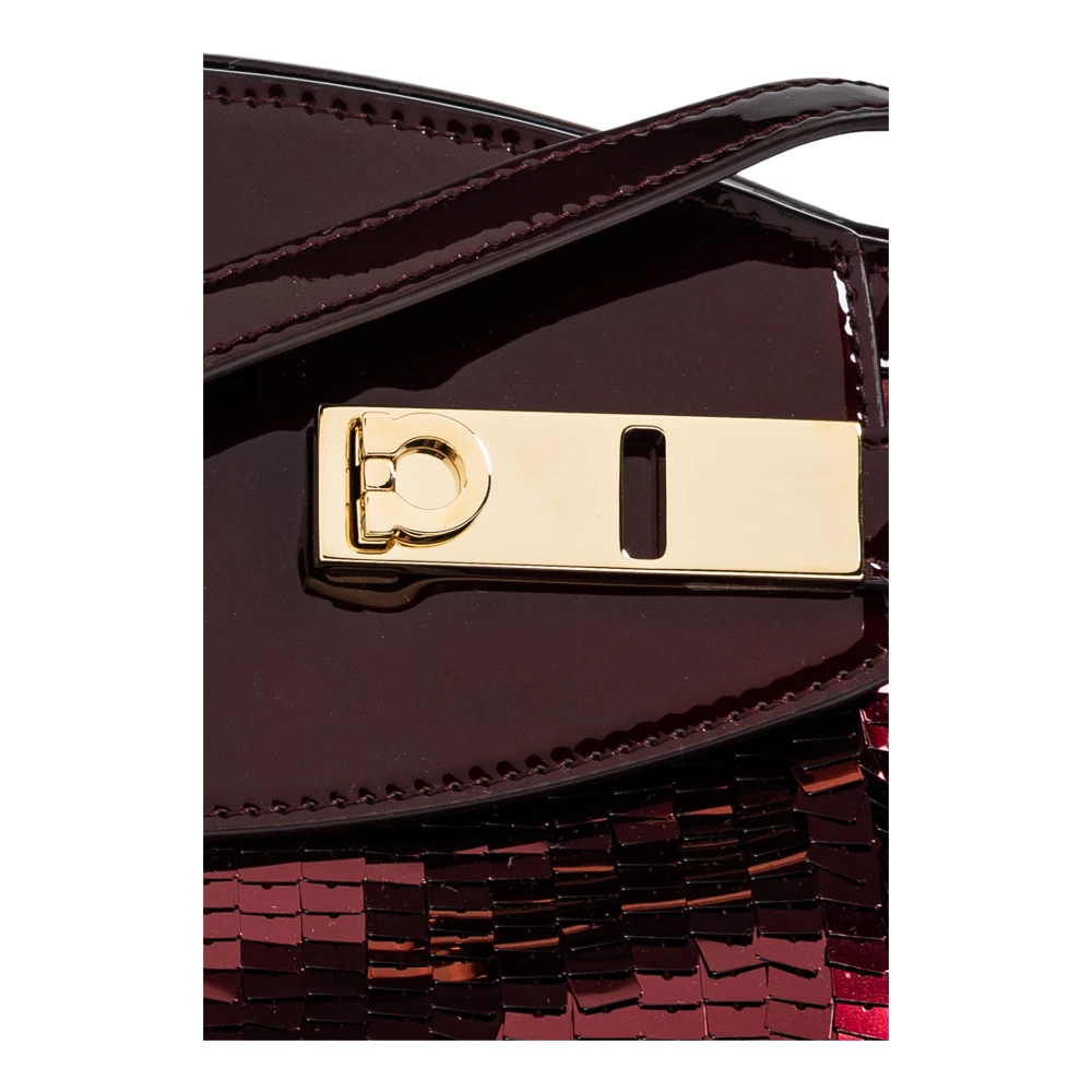 Salvatore Ferragamo Schoudertas Hug Red Dames