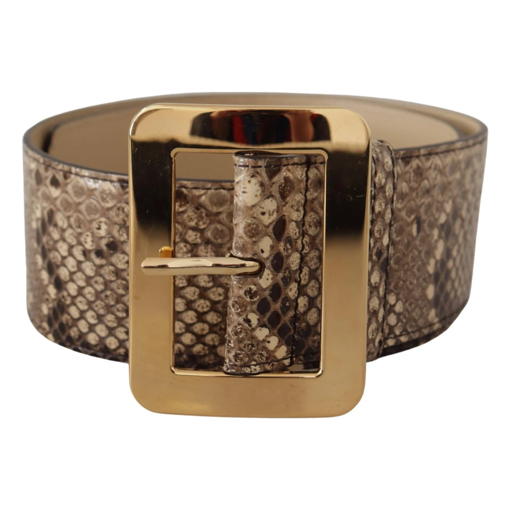 Dolce & Gabbana Women's Brown Elegant Leather Belt With Engraved Buckle