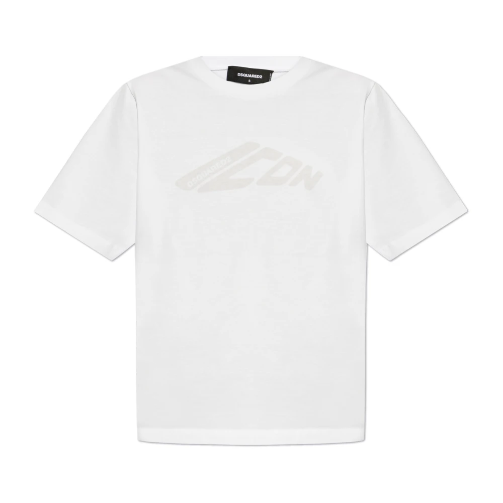 Dsquared2 T-shirt met bedrukt logo White Dames