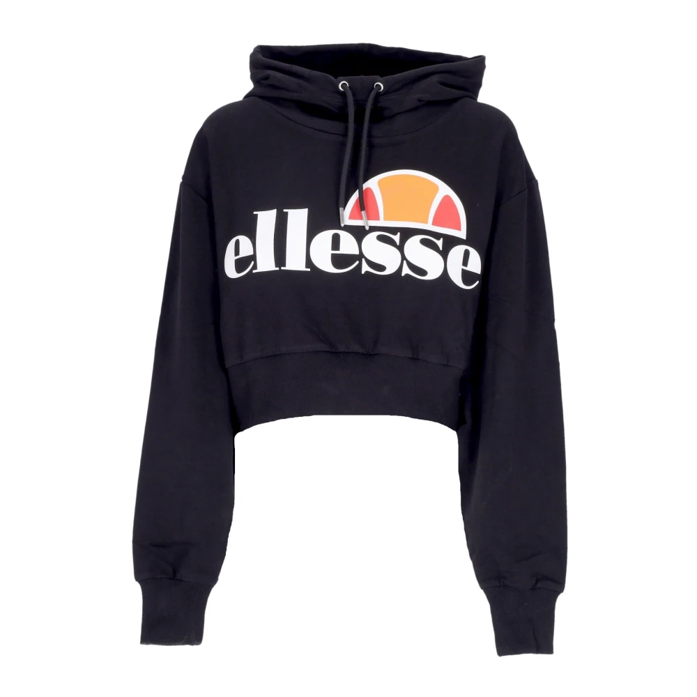 Ellesse Zwarte Cropped Lichtgewicht Hoodie Black Dames