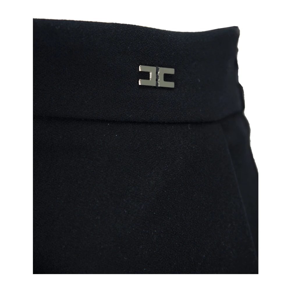 Elisabetta Franchi Gouden Detail Rits Haak Damesbroek Black Dames
