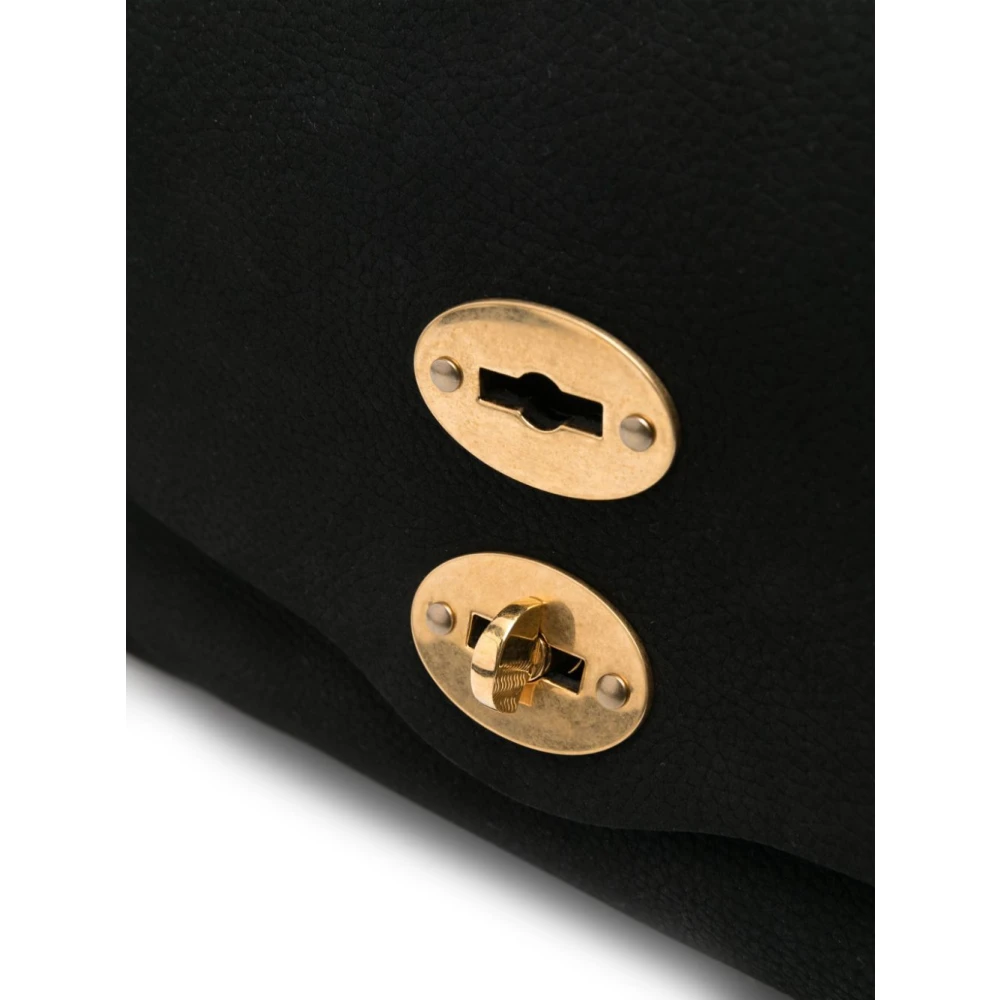 Zanellato Zwarte Nubuck Leren Twist-Lock Tas Black Dames