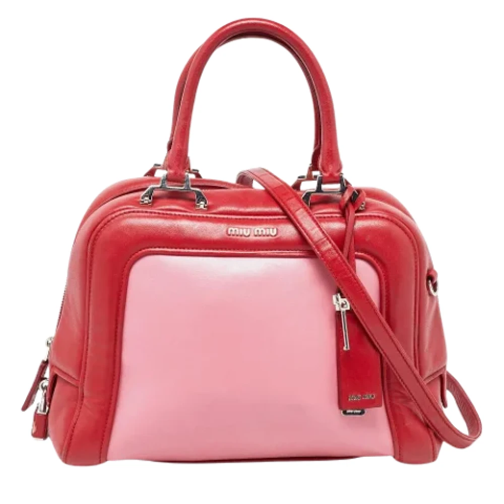 Miu Pre-owned Leather handbags Red Dames