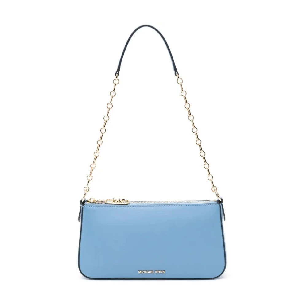 Michael Kors Women's Blue Empire Medium Leather Chain-Link Pochette - Shoulder Bags - One Size - Bags