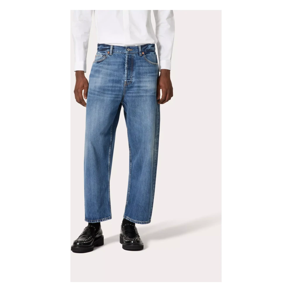 Valentino Garavani Blauwe Chino Fit Jeans VLogo Blue Heren