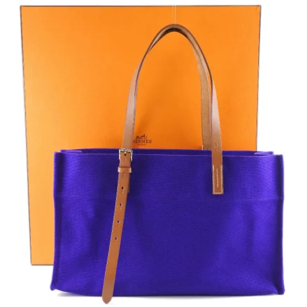 Hermès Vintage Pre-owned Canvas handbags Purple Dames