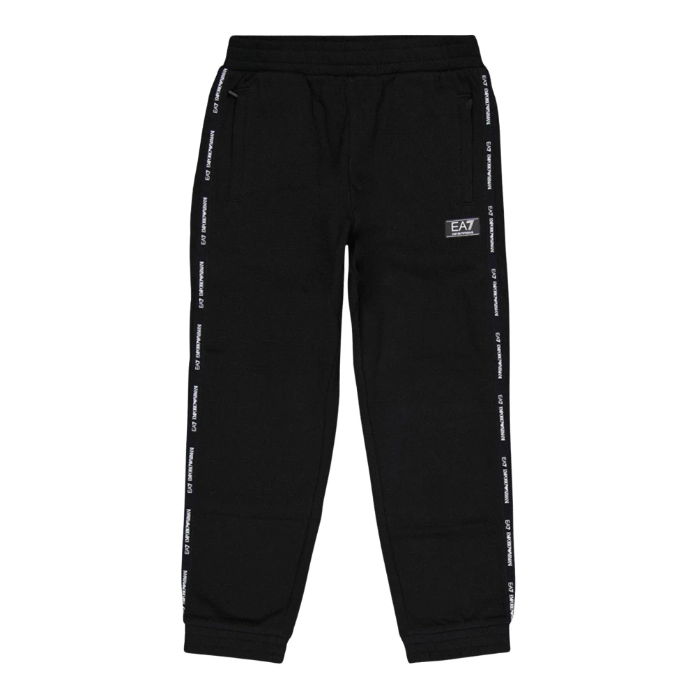 Emporio Armani Ea7 Boys Black Sweatpants, 8 Y, Sporty Trousers