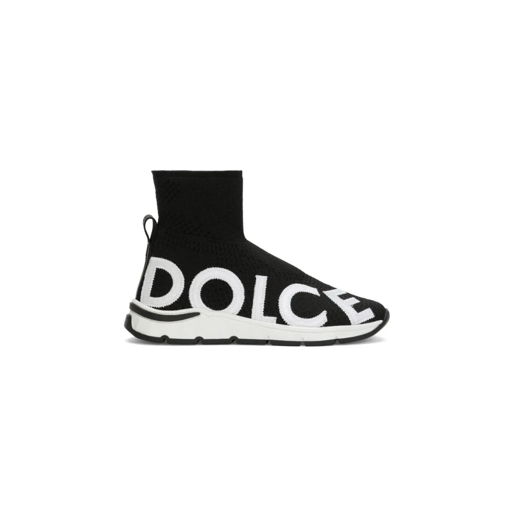 Dolce & Gabbana Girls Black Kids Trainers With Branded Details - Kids Sneakers - 28 Eu - Kids
