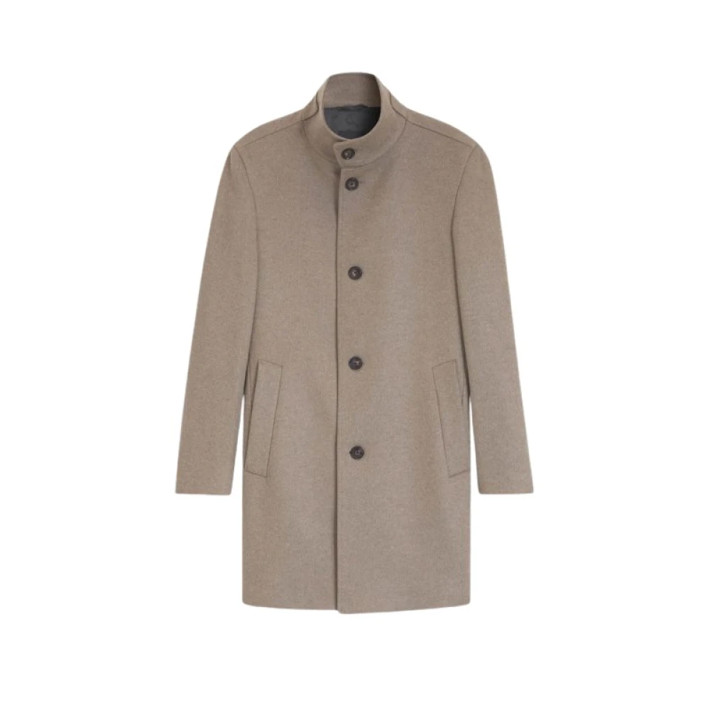 Boss Uomo Marrone Chiaro Cappotto Slim Fit In Lana E Cashmere - Immagine 4