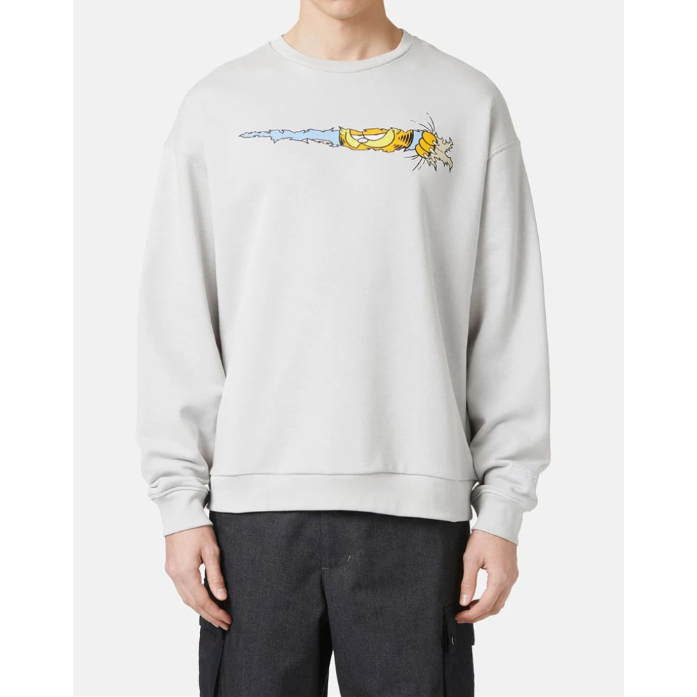 Iceberg Sweatshirt met ronde hals en Garfield-print Gray Heren